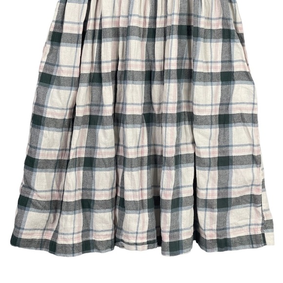 Madewell Dress Small Lucie Smocked Mini Soft Plaid Flannel Puff Sleeve Pockets - Picture 10 of 12